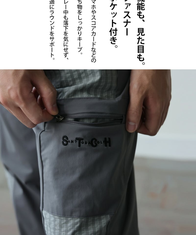 ANTIQUA GOLF×STCH】grid pattern pants-gray | 【公