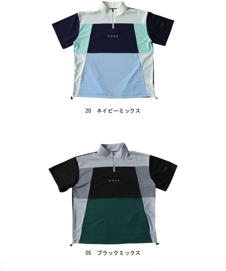 【ANTIQUA GOLF×STCH】Color-block Tops-navy mix