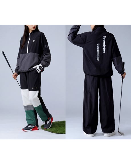 【ANTIQUA GOLF×STCH】Color-block Pants-black mix