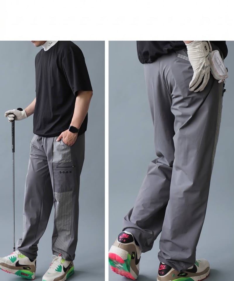 ANTIQUA GOLF×STCH】grid pattern pants-gray | 【公