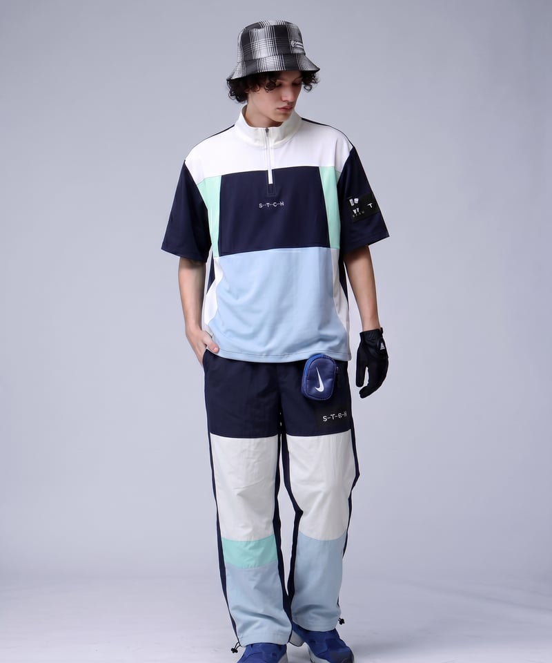 ANTIQUA GOLF×STCH】Color-block Pants-navy mix |