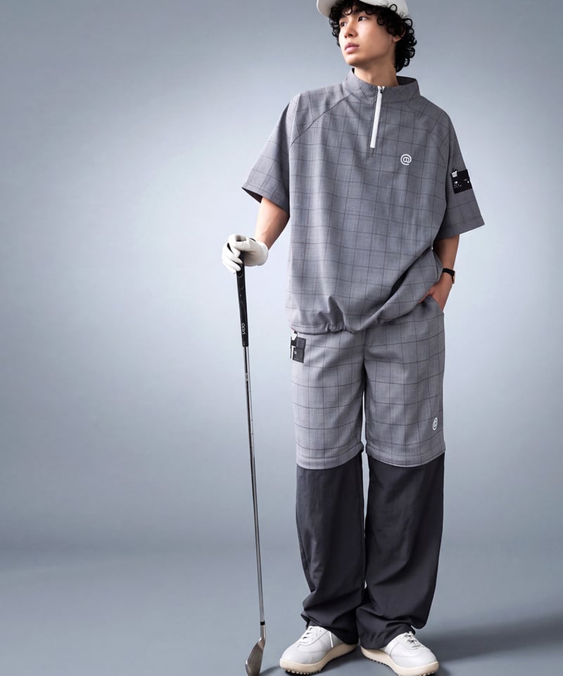 ANTIQUA GOLF×STCH】2way Check Pullover-Glen Che