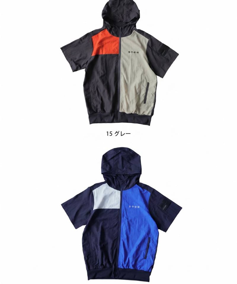 ANTIQUA GOLF×STCH】Color block Hoodie-gray | 【公