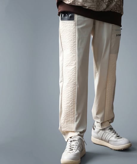 【ANTIQUA GOLF×STCH】grid pattern pants-beige
