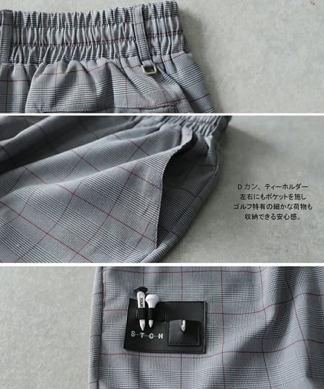 【ANTIQUA GOLF×STCH】2way Check Pullover-Glen Check