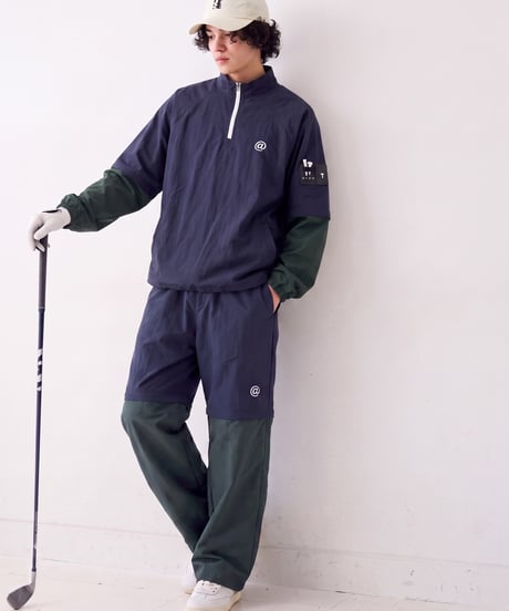 【ANTIQUA GOLF×STCH】2way Zip-off Tops navy