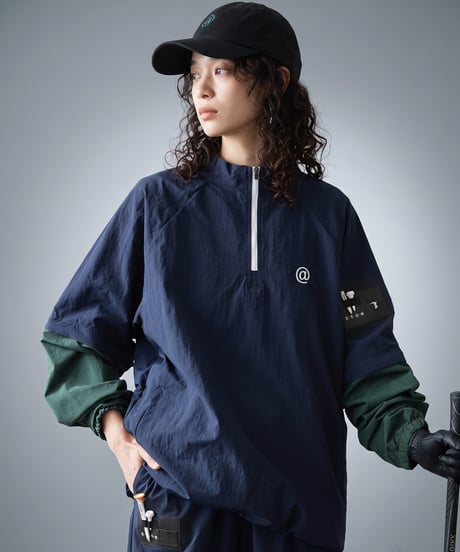 【ANTIQUA GOLF×STCH】2way Zip-off Tops navy