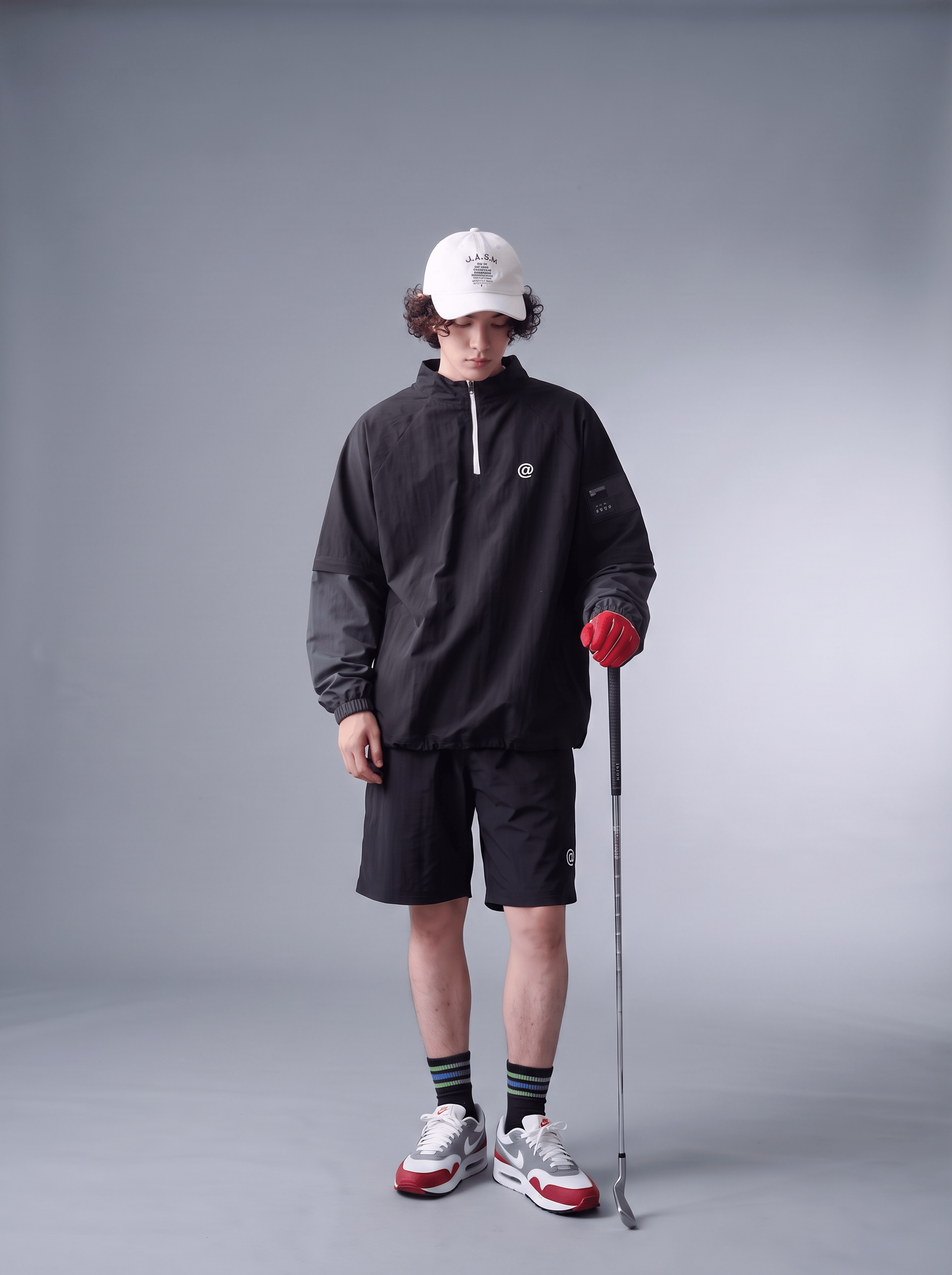 ANTIQUA GOLF×STCH】2way Zip-off Tops black | 【