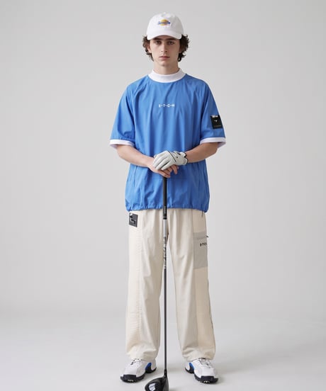 【ANTIQUA GOLF×STCH】grid pattern pants-beige