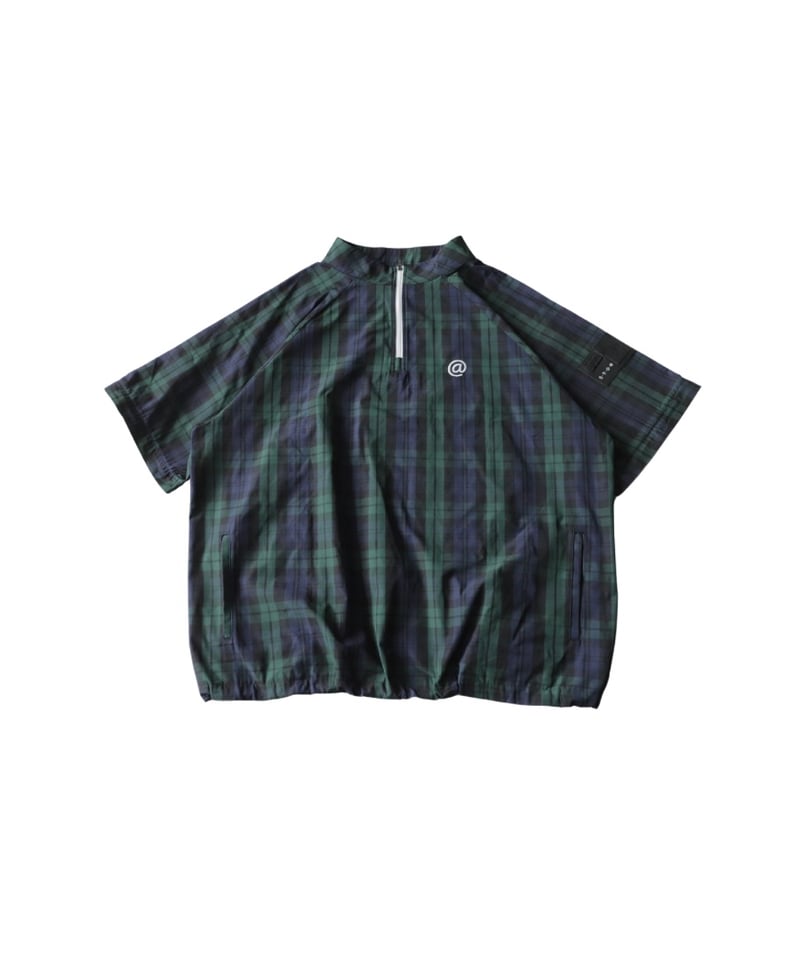 ANTIQUA GOLF×STCH】2way Check Pullover-Black Wa