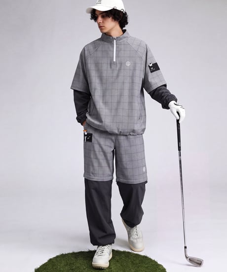 【ANTIQUA GOLF×STCH】2way Check Pullover-Glen Check