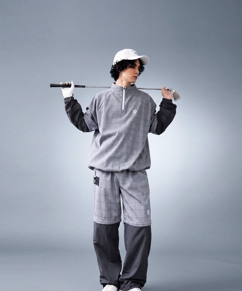 ANTIQUA GOLF×STCH】2way Check Pullover-Glen Che