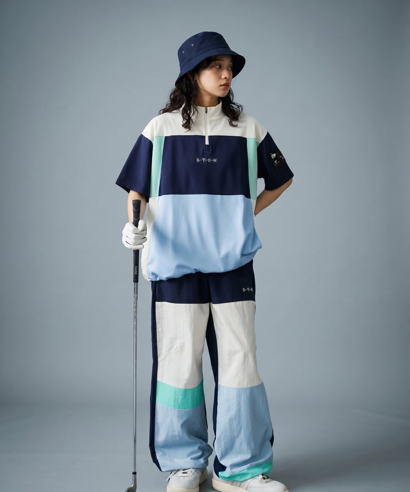 ANTIQUAGOLF×STCH】UNISEX（ユニセックス） ANTIQUA GOLF×STCH】Color-block Pants-navy mix |