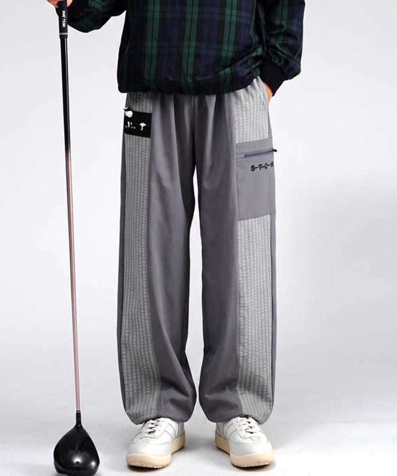 ANTIQUA GOLF×STCH】grid pattern pants-gray | 【公