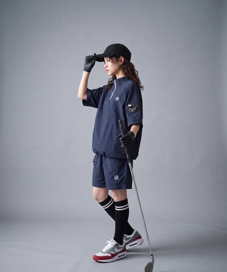 【ANTIQUA GOLF×STCH】2way Zip-off Tops navy