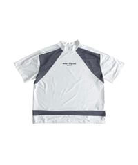 【ANTIQUA GOLF×STCH】Panel Mock Neck Tops-gray mix