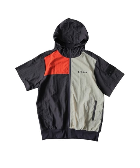 【ANTIQUA GOLF×STCH】Color block Hoodie-gray