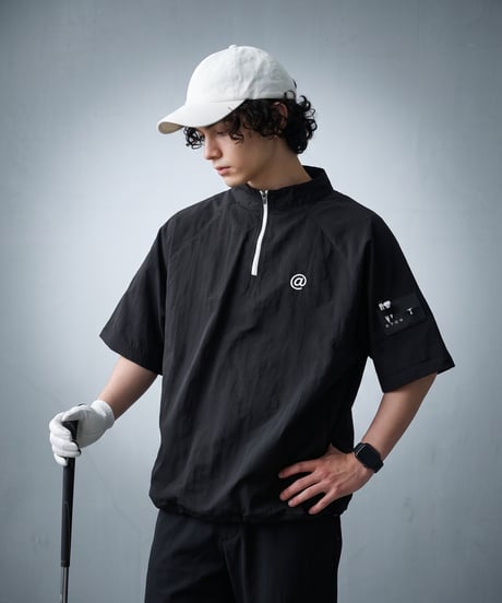 【ANTIQUA GOLF×STCH】2way Zip-off Tops  black