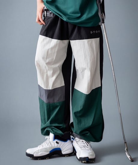 【ANTIQUA GOLF×STCH】Color-block Pants-black mix