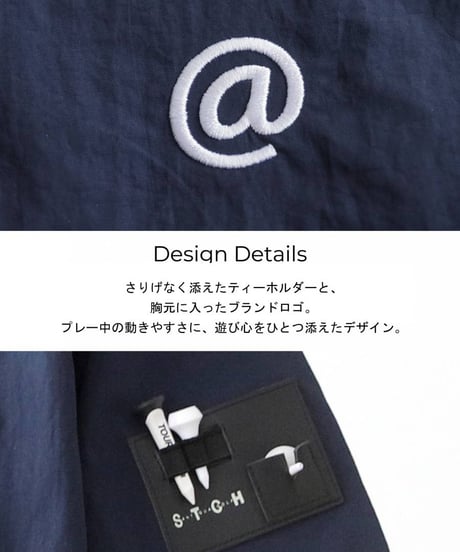 【ANTIQUA GOLF×STCH】2way Zip-off Tops navy
