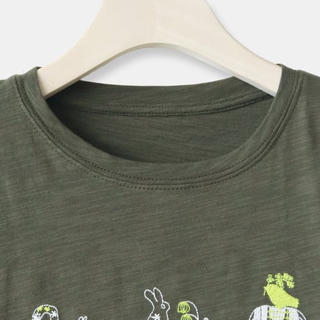 アニマルステッチ刺繍Tシャツ[22031523]vivid