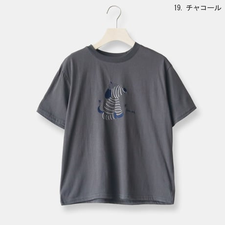 リトルドッグ刺繍Tシャツ[22031522]vivid