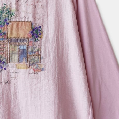 フラワープリント刺繍デザインTシャツ[22011646]natural mist