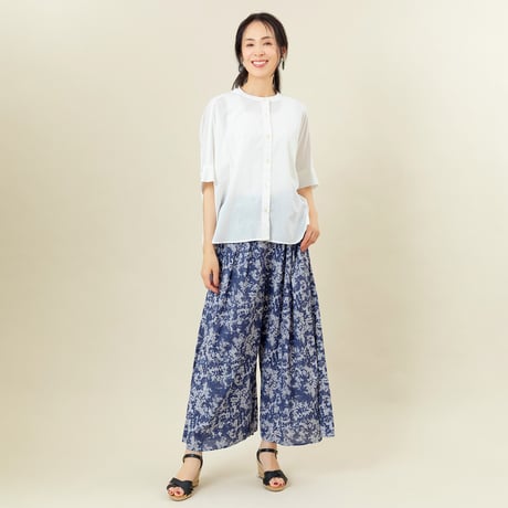 【洗える】ボタニカルプリントワイドパンツ[61217281]naturalmist