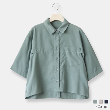 【洗える】ボックスシルエットリネンライクシャツ[41713683]natural mist