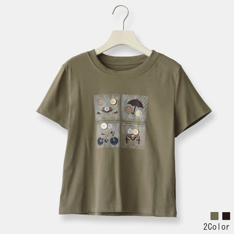 ボタンデザインTシャツ[22031520]vivid