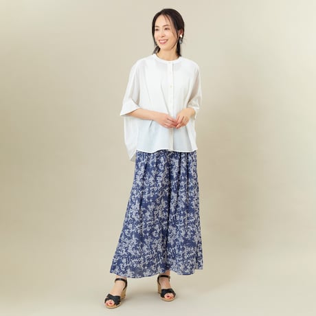【洗える】ボタニカルプリントワイドパンツ[61217281]naturalmist
