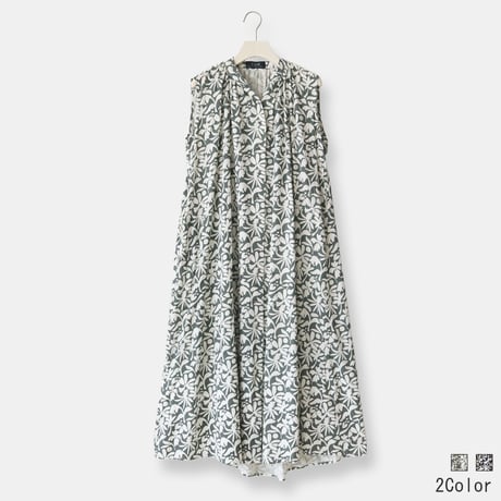 フロントボタンボタニカルワンピース[31836177]vivid