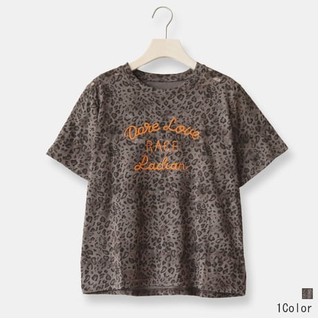 ダメージ風レオパードパターンTシャツ[22031527]vivid