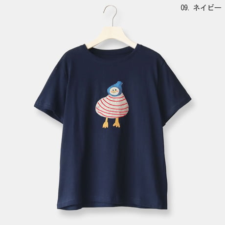 ボーダーダックプリントTシャツ[22031456]vivid
