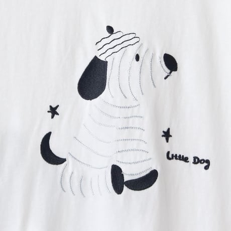 リトルドッグ刺繍Tシャツ[22031522]vivid