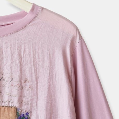フラワープリント刺繍デザインTシャツ[22011646]natural mist