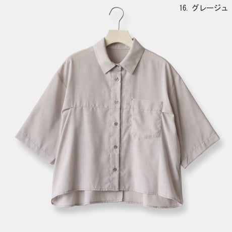 【洗える】ボックスシルエットリネンライクシャツ[41713683]natural mist