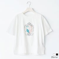 レースコラージュバードプリントカットソー[22031482]vivid