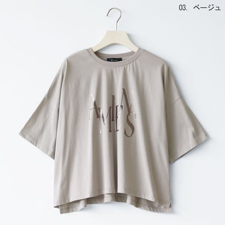 メタリックロゴワイドカットソー[31831449]vivid