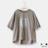 メタリックラインアートプルオーバー[41413879]natural mist