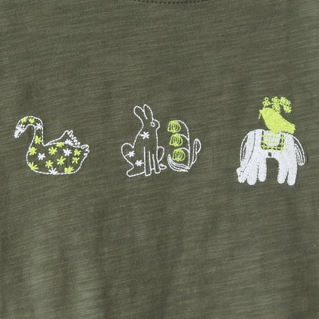 アニマルステッチ刺繍Tシャツ[22031523]vivid