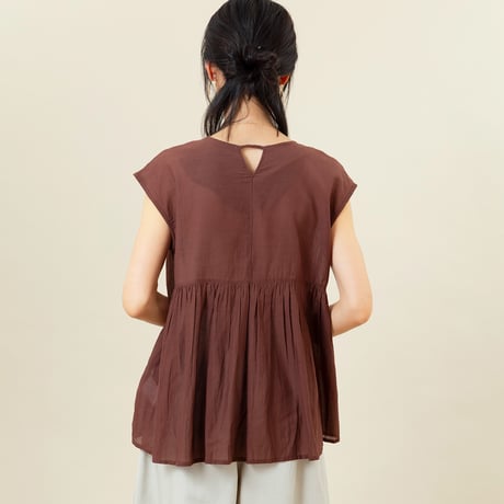 【洗える】フレンチスリーブピンタックブラウス[61213622]natural mist