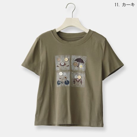 ボタンデザインTシャツ[22031520]vivid