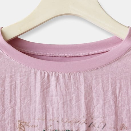 フラワープリント刺繍デザインTシャツ[22011646]natural mist