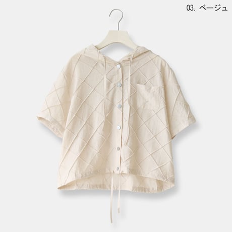 ダイヤピンタックフーディーブラウス[14914453]natural mist