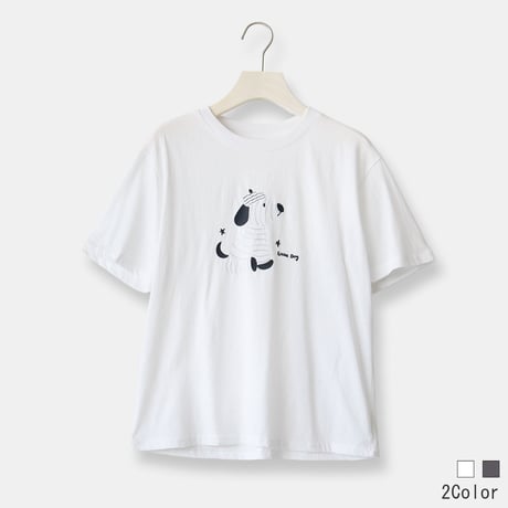 リトルドッグ刺繍Tシャツ[22031522]vivid
