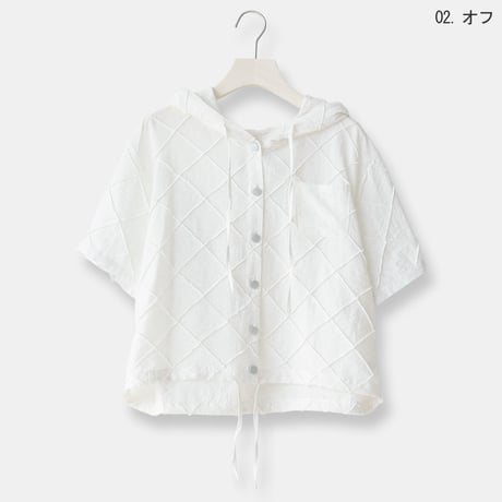 ダイヤピンタックフーディーブラウス[14914453]natural mist