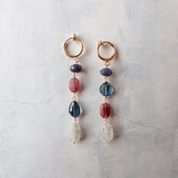 London blue topaz × mix stones earring − E229