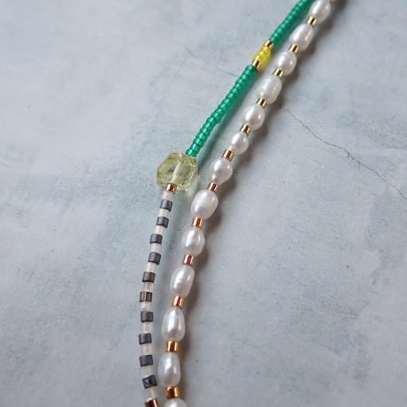 MIX beads NC - green - N102（1点もの）