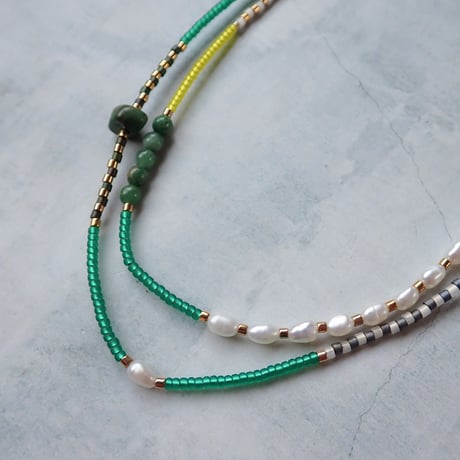 MIX beads NC - green - N102（1点もの）